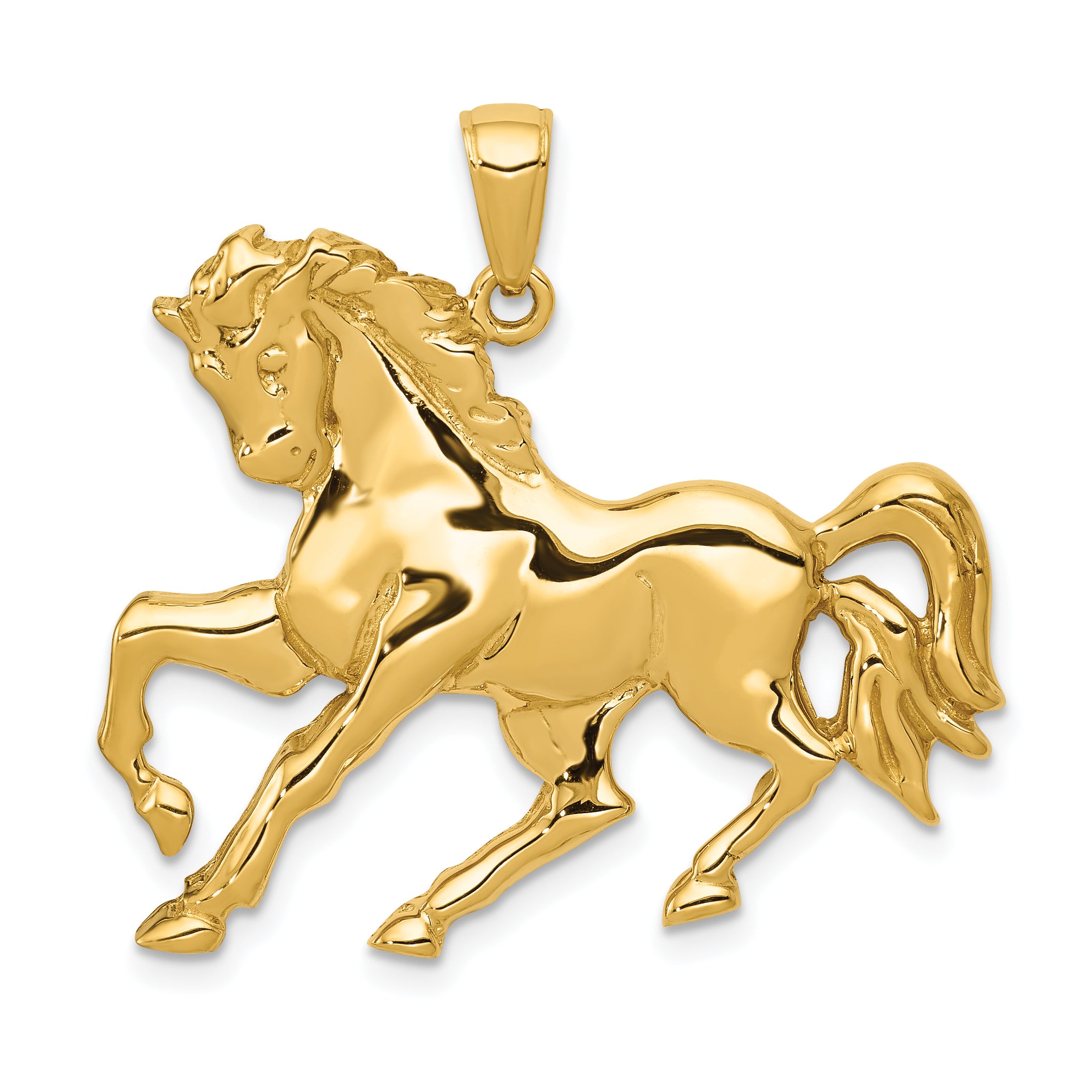 14k Horse Galloping Pendant