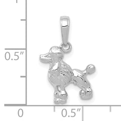 14K White Gold Poodle Dog Pendant