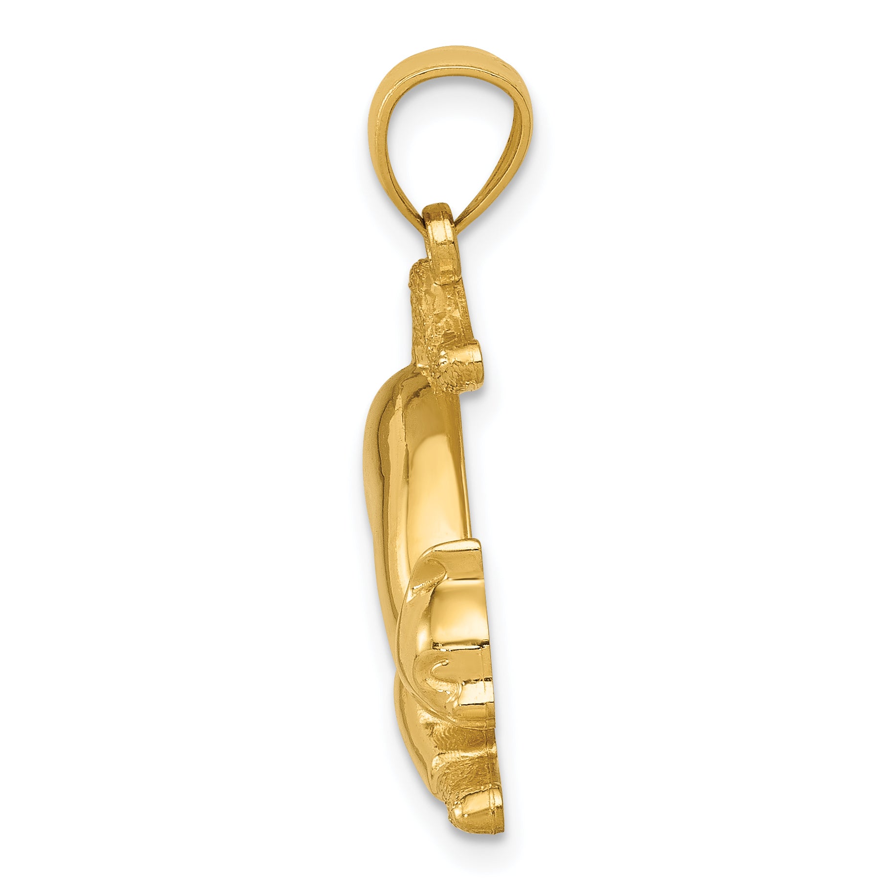 14k Stretching Cat Pendant