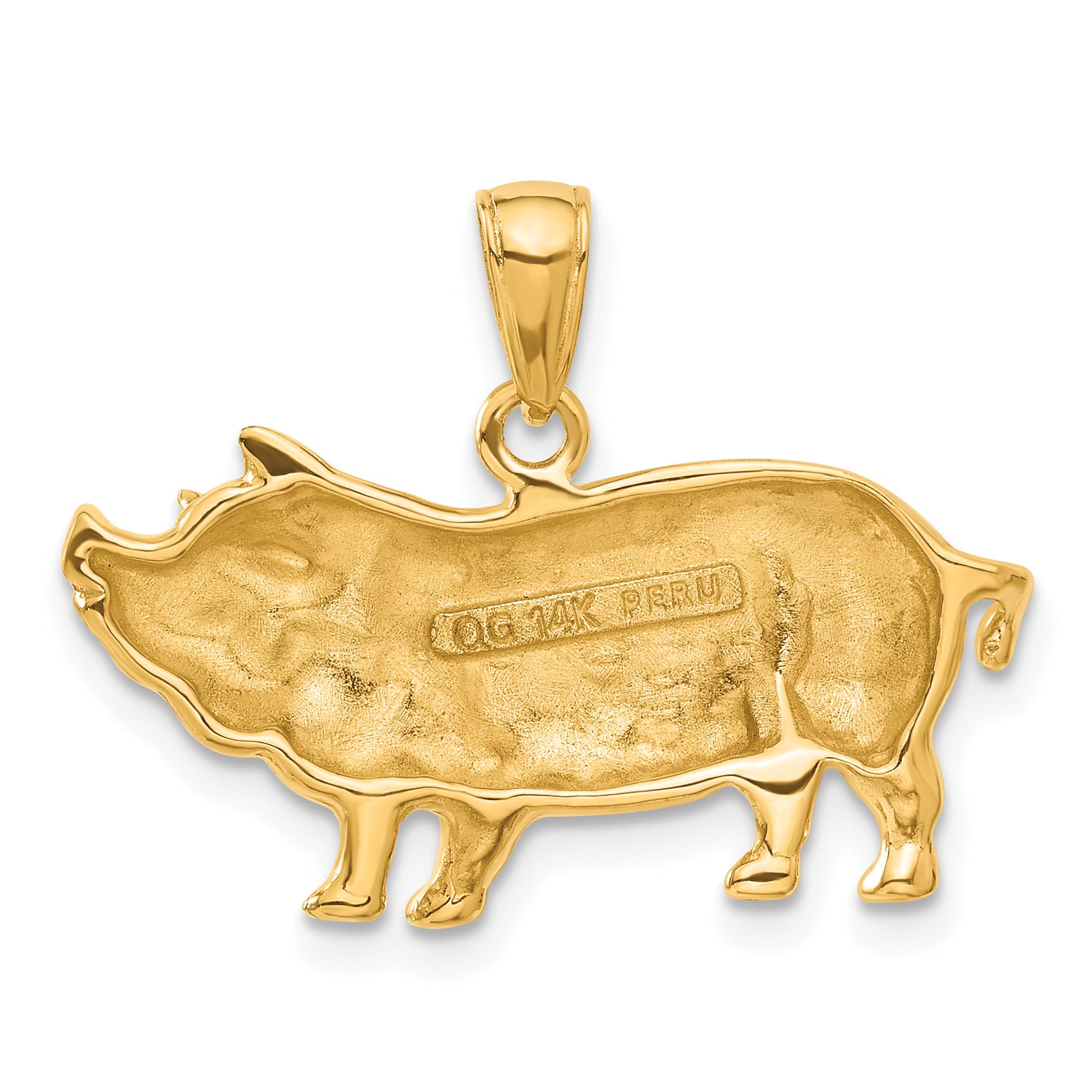 14k Pot Belly Pig Pendant