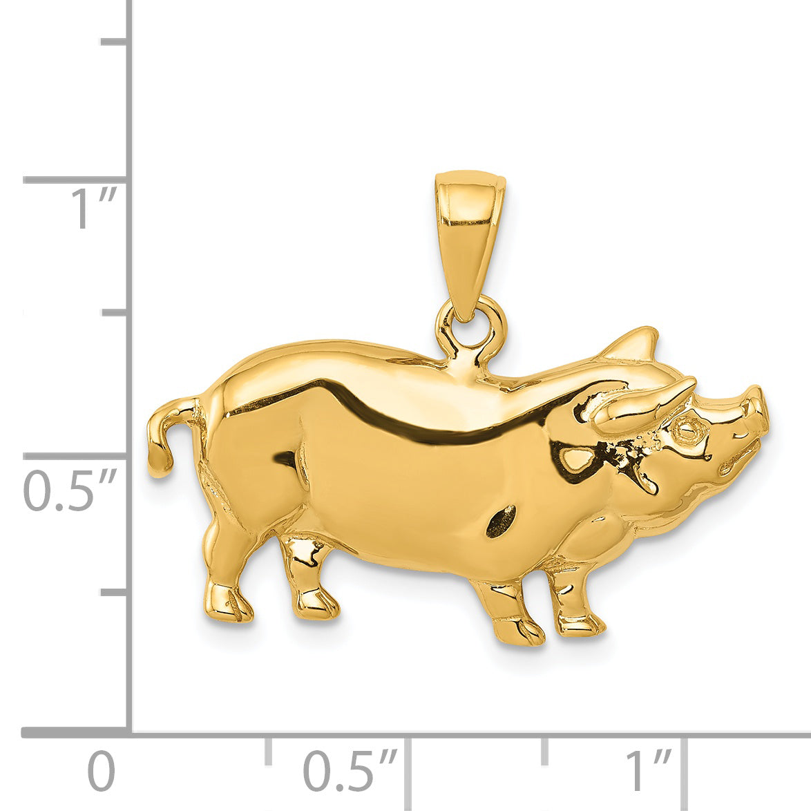 14k Pot Belly Pig Pendant