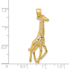 14K Gold Giraffe Pendant for Men Solid Casted Charm