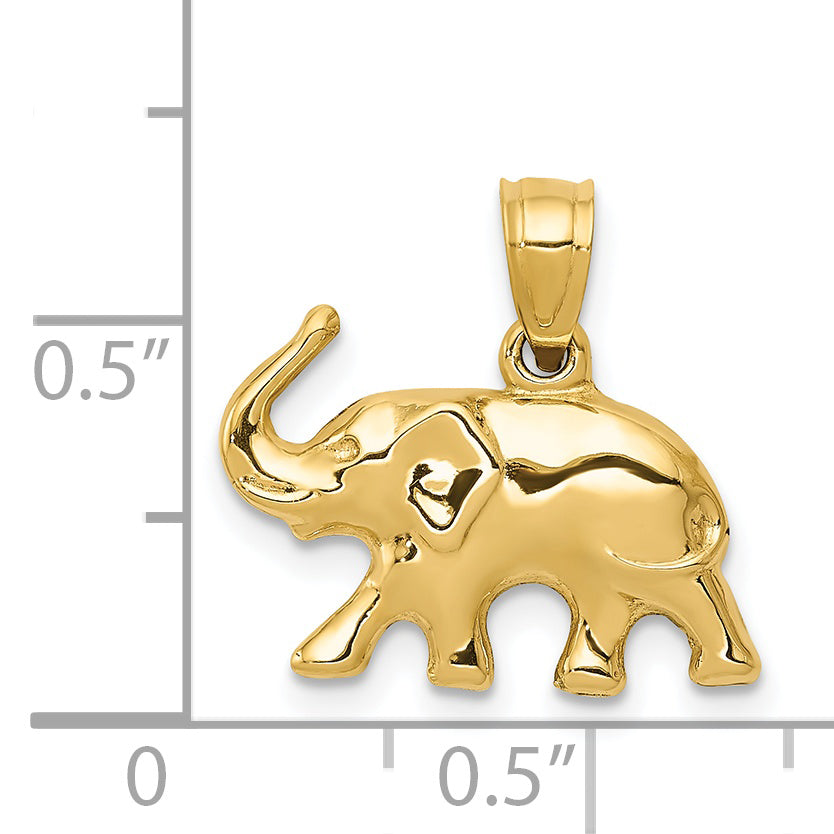 14k 3-D Elephant Pendant