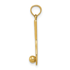 14K Gold Tennis Racquet and Ball Charm with Polished 3D Design