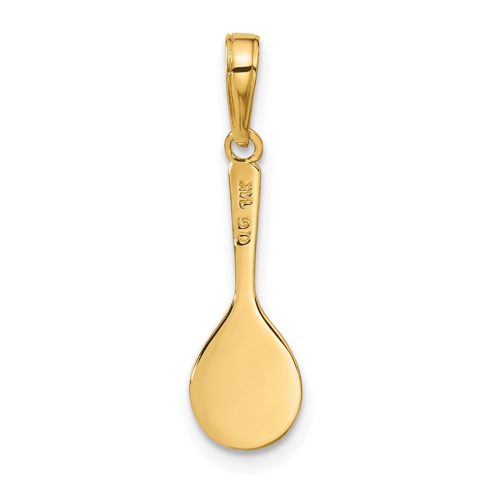 14K Gold Tennis Racquet and Ball Charm with Polished 3D Design