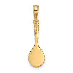 14K Gold Tennis Racquet and Ball Charm with Polished 3D Design