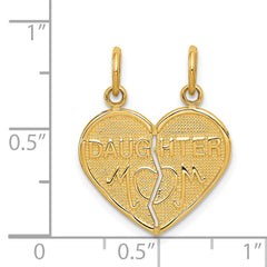 14K Gold Break-Apart MOM-DAUGHTER Charm Pendant Gift Ready