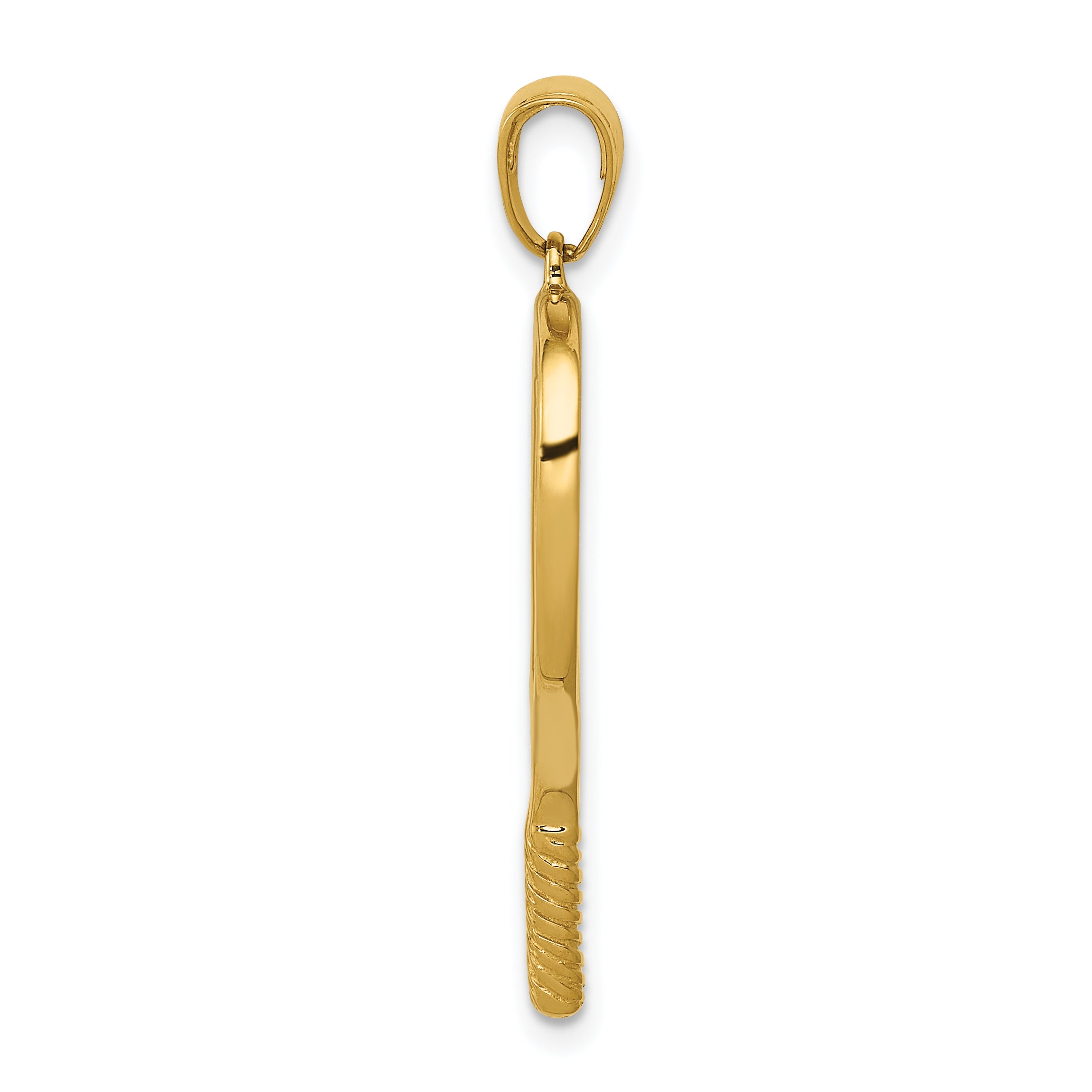 14K Gold 3D Tennis Racquet Pendant for Men – Polished, Solid, Textured