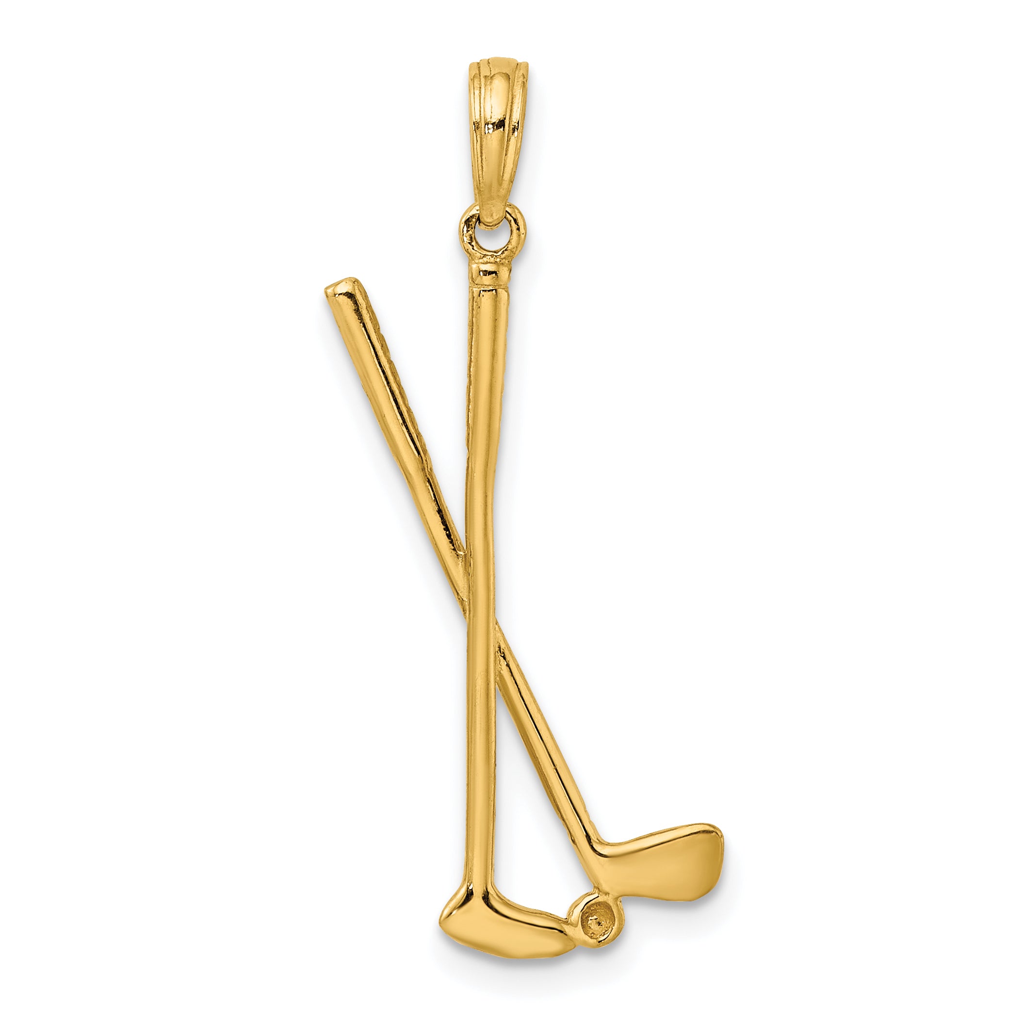 14k 3-D Double Golf Clubs with Ball Charm