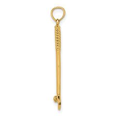 14k 3-D Single Golf Club with Ball Charm