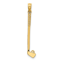 14k 3-D Single Golf Club with Ball Charm