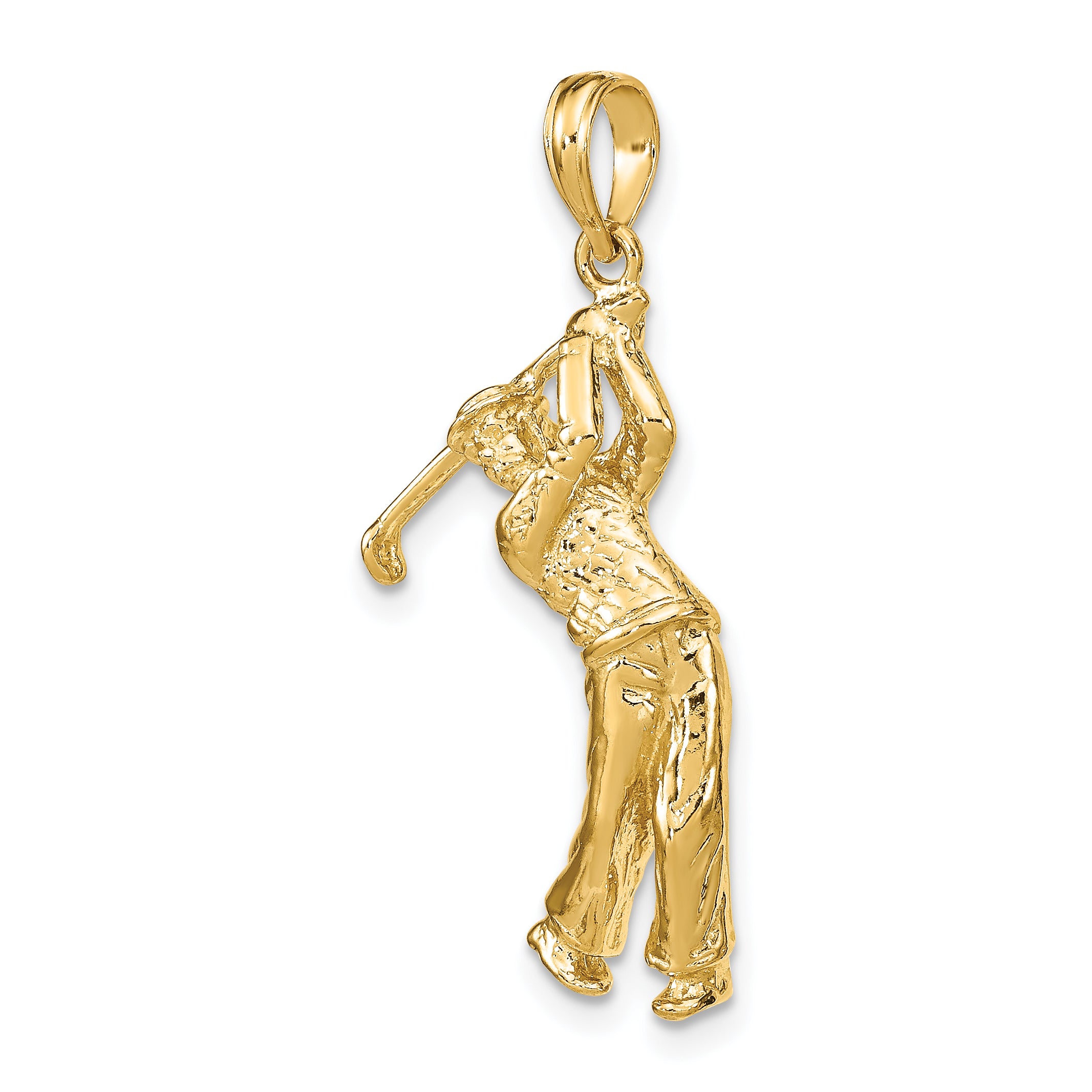 14k 3-D Golfer in Swing Charm