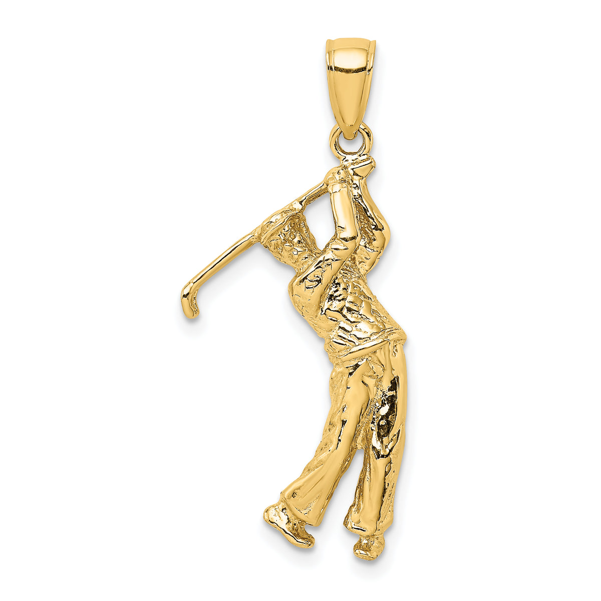 14k 3-D Golfer in Swing Charm