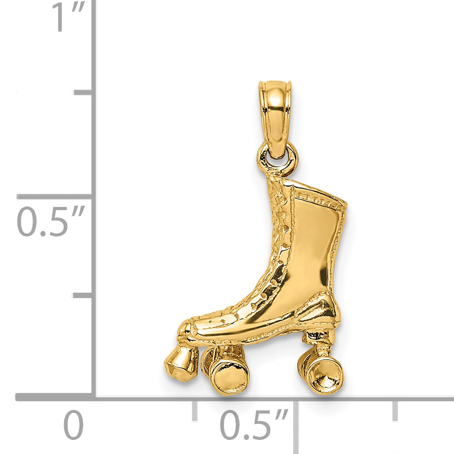 14k 3-D Roller Skate Charm