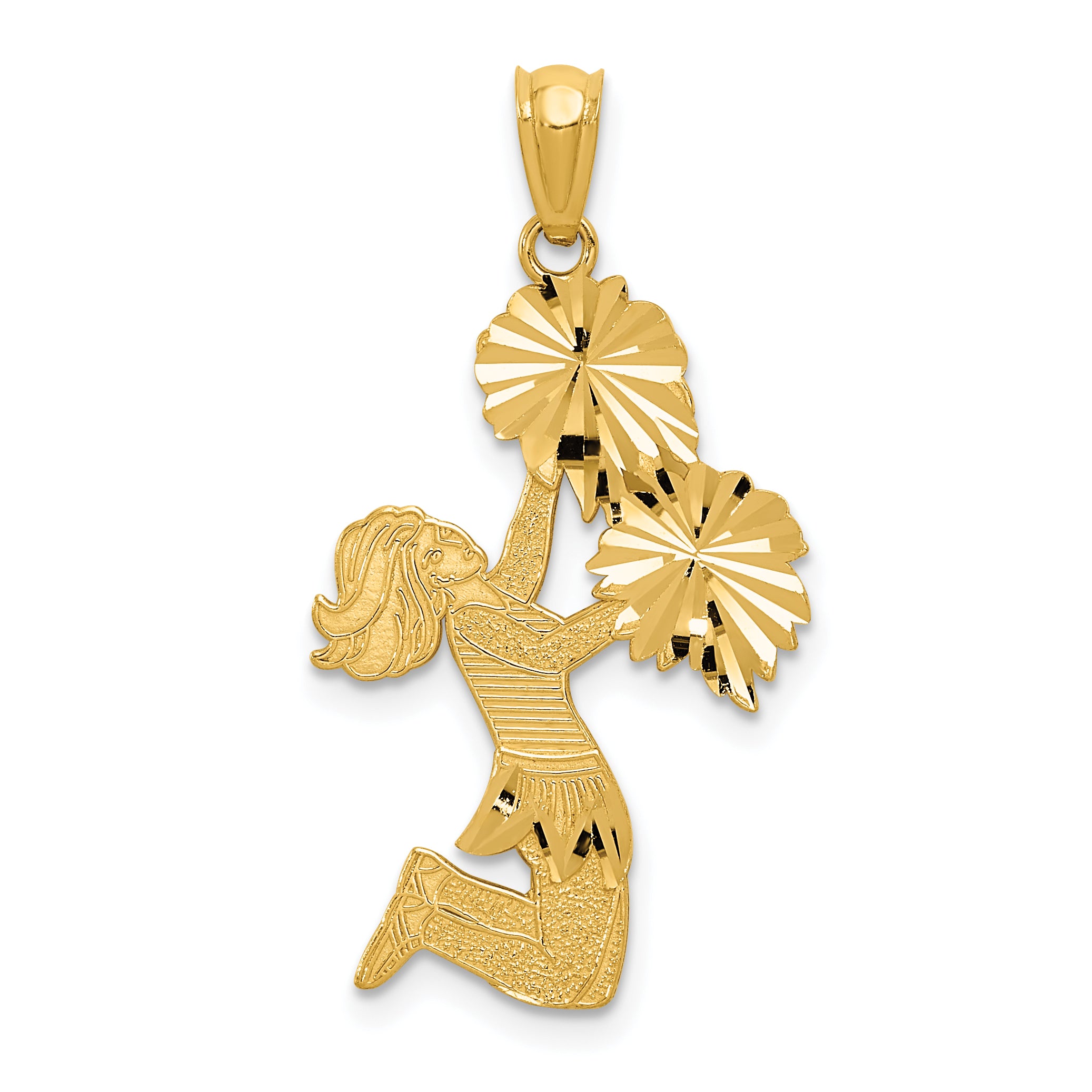 14k Diamond Cut Cheerleader Charm