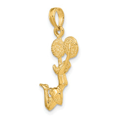 14k 3-D Jumping Cheerleader Charm