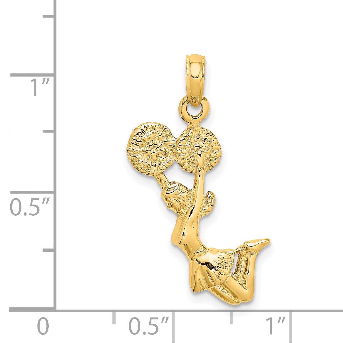 14k 3-D Jumping Cheerleader Charm