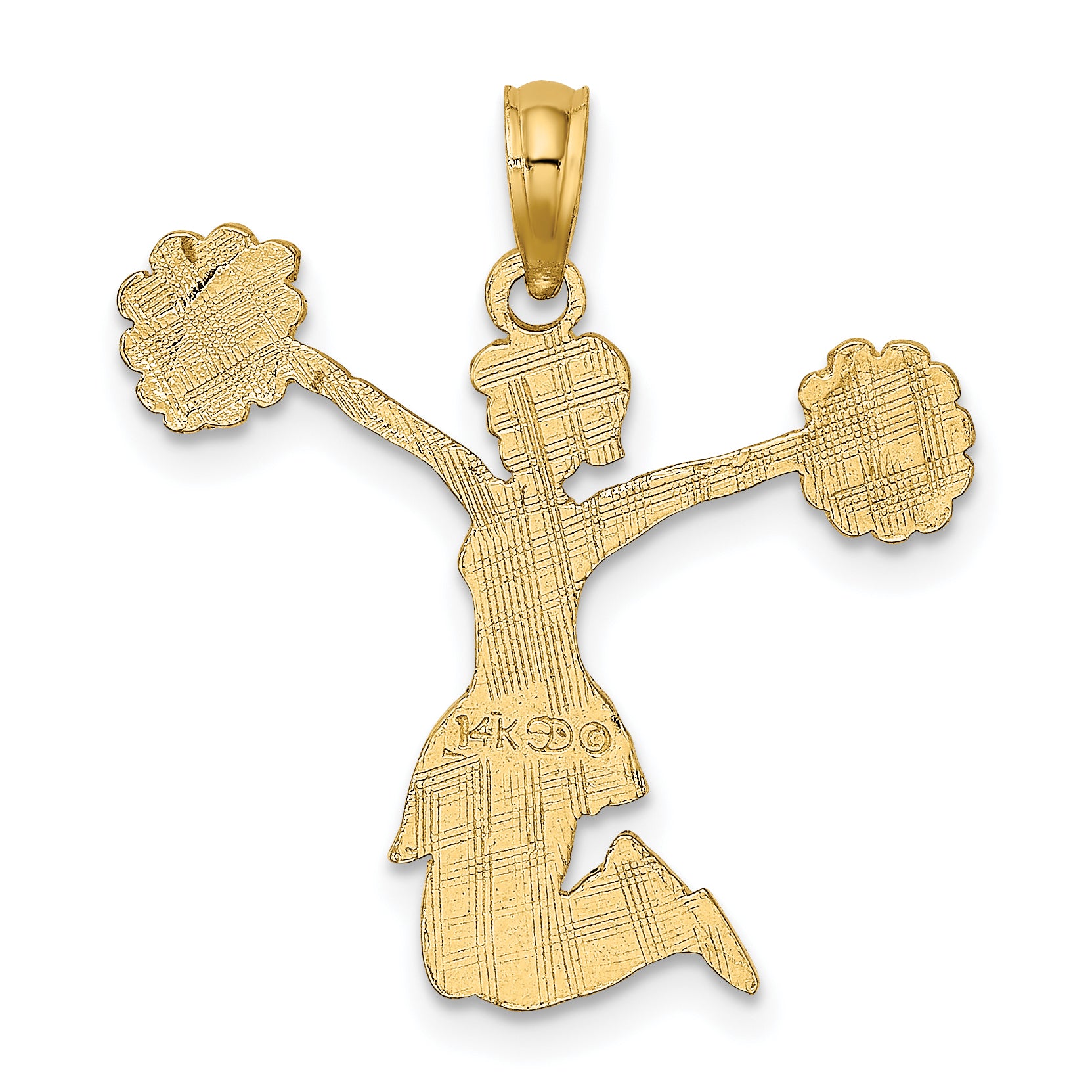 14k Cheerleader Jumping with Pom-Pom's Charm