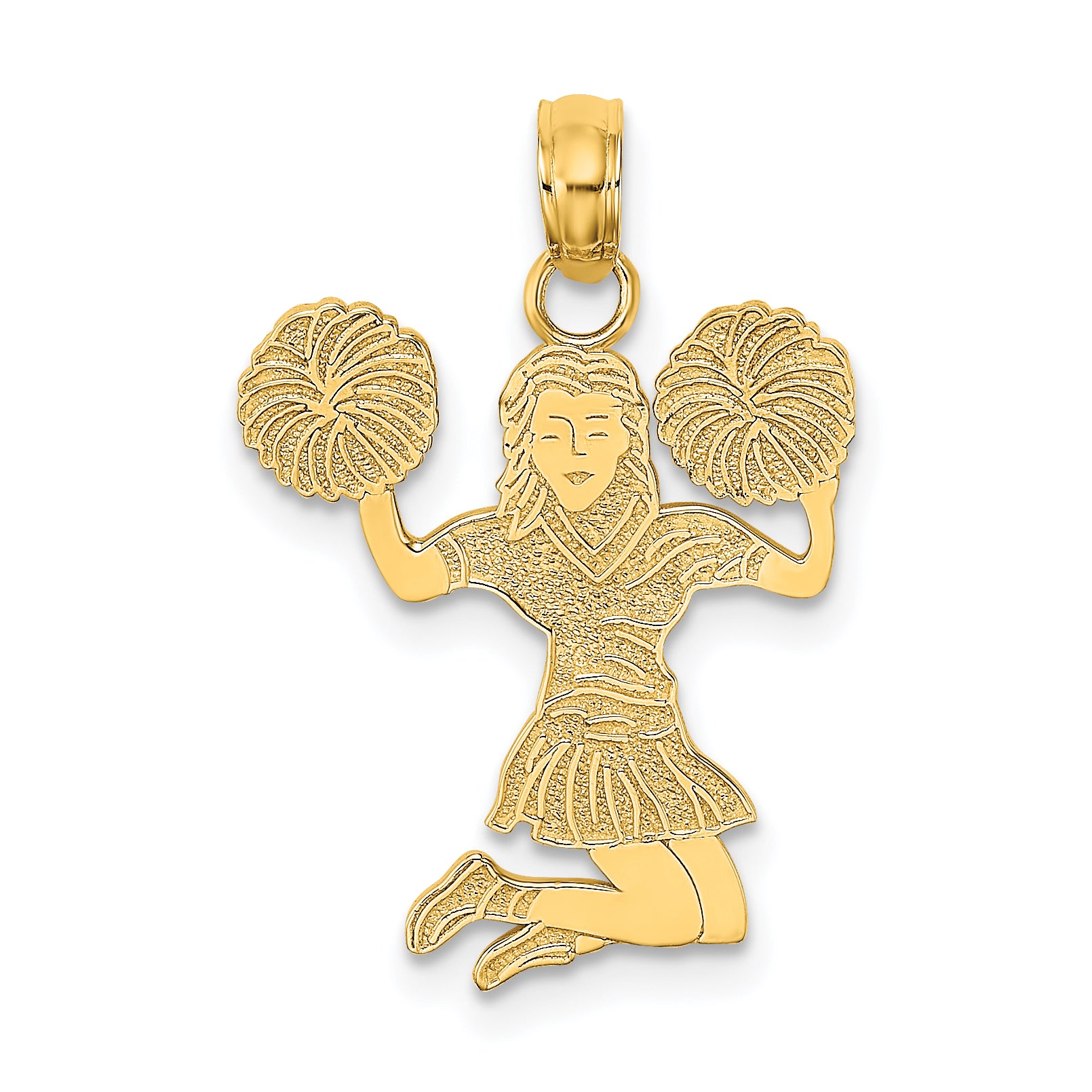 14k Cheerleader Jumping with Pom-Pom's Charm