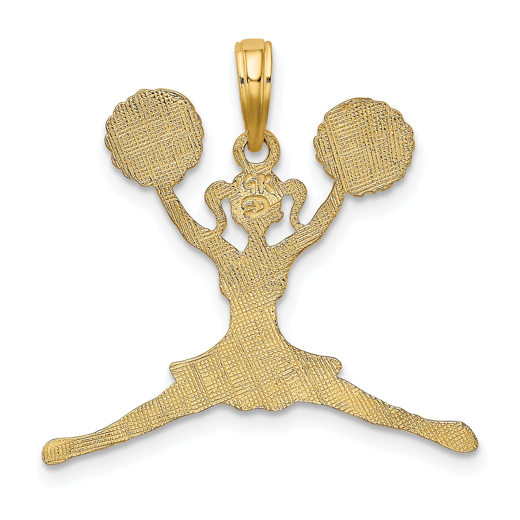 14k Cheerleader Jumping with Pom-Poms Charm