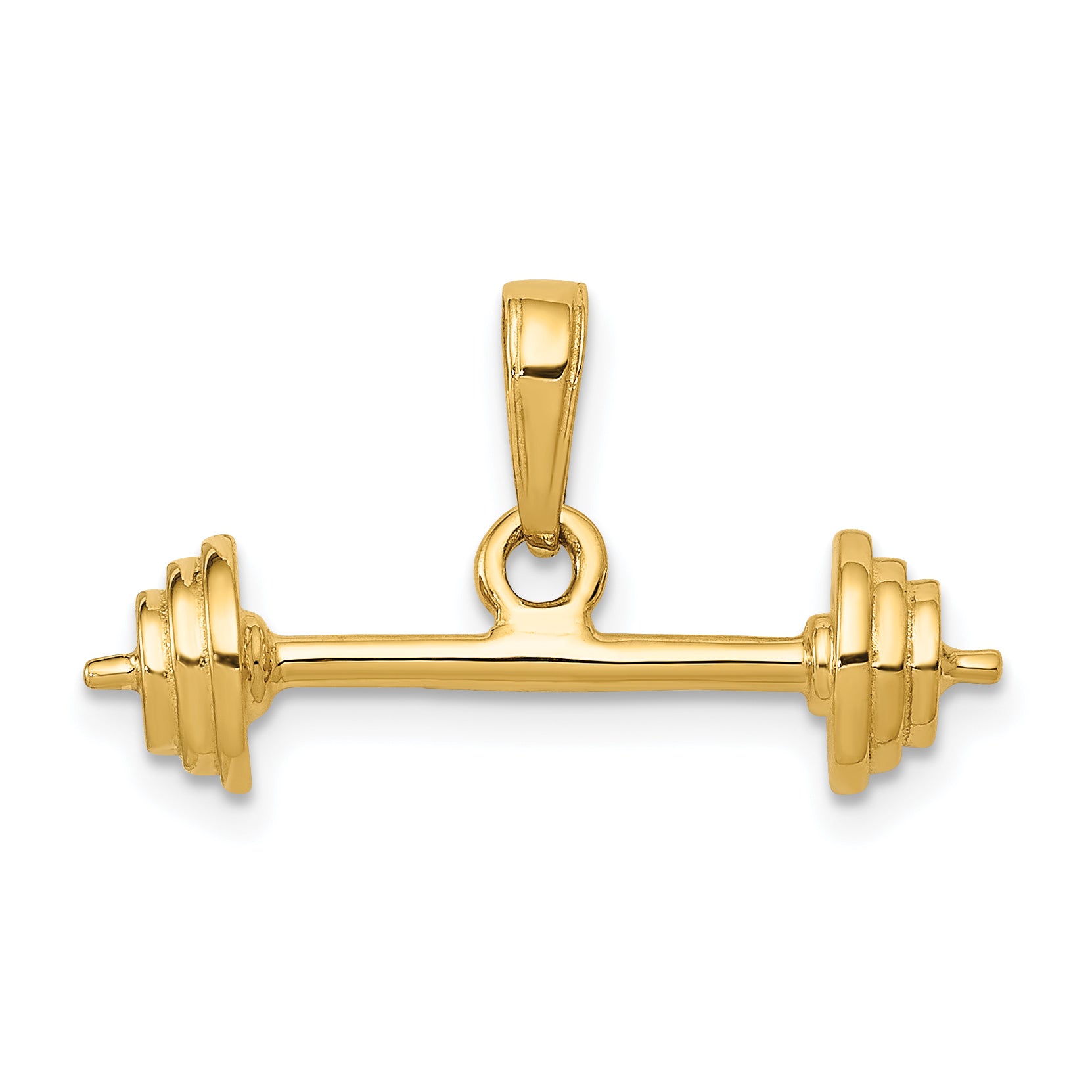 14k 3-D Barbell Pendant