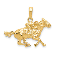 14k Jockey on Horse Pendant