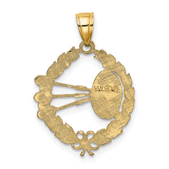 14k Dart Board and Darts in Leaf Design Charm