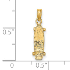 14k 3-D Skate Board Charm