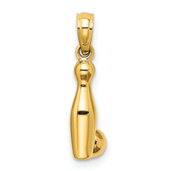 14k 3-D Bowling Pin and Ball Charm