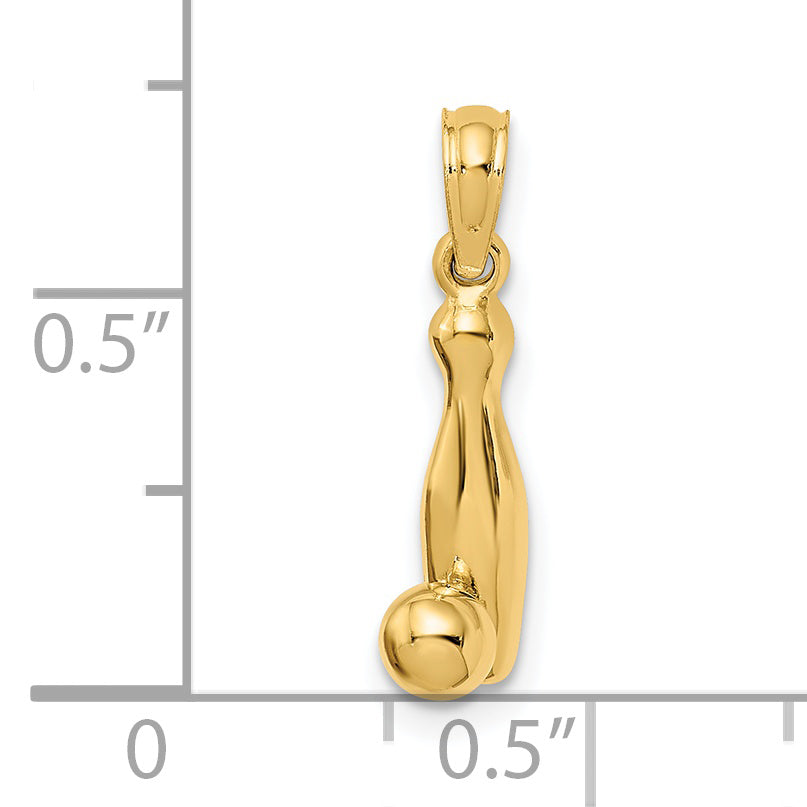 14k 3-D Bowling Pin and Ball Charm