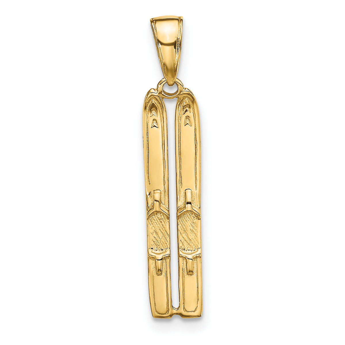 14k 3-D Snow Skis Pendant