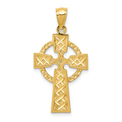 14k Diamond-cut Celtic Cross Pendant