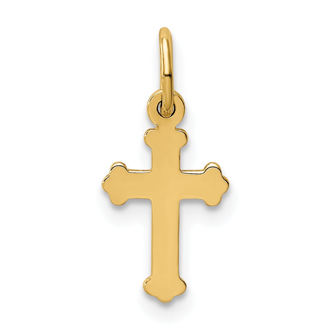 14K Gold Mini Polished Cross Charm with Flat Back  Elegant & Timeless Design