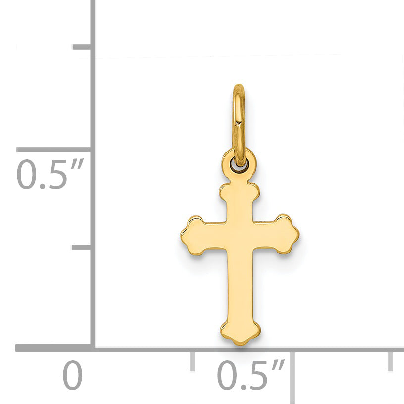 14k Mini Polished Cross Charm