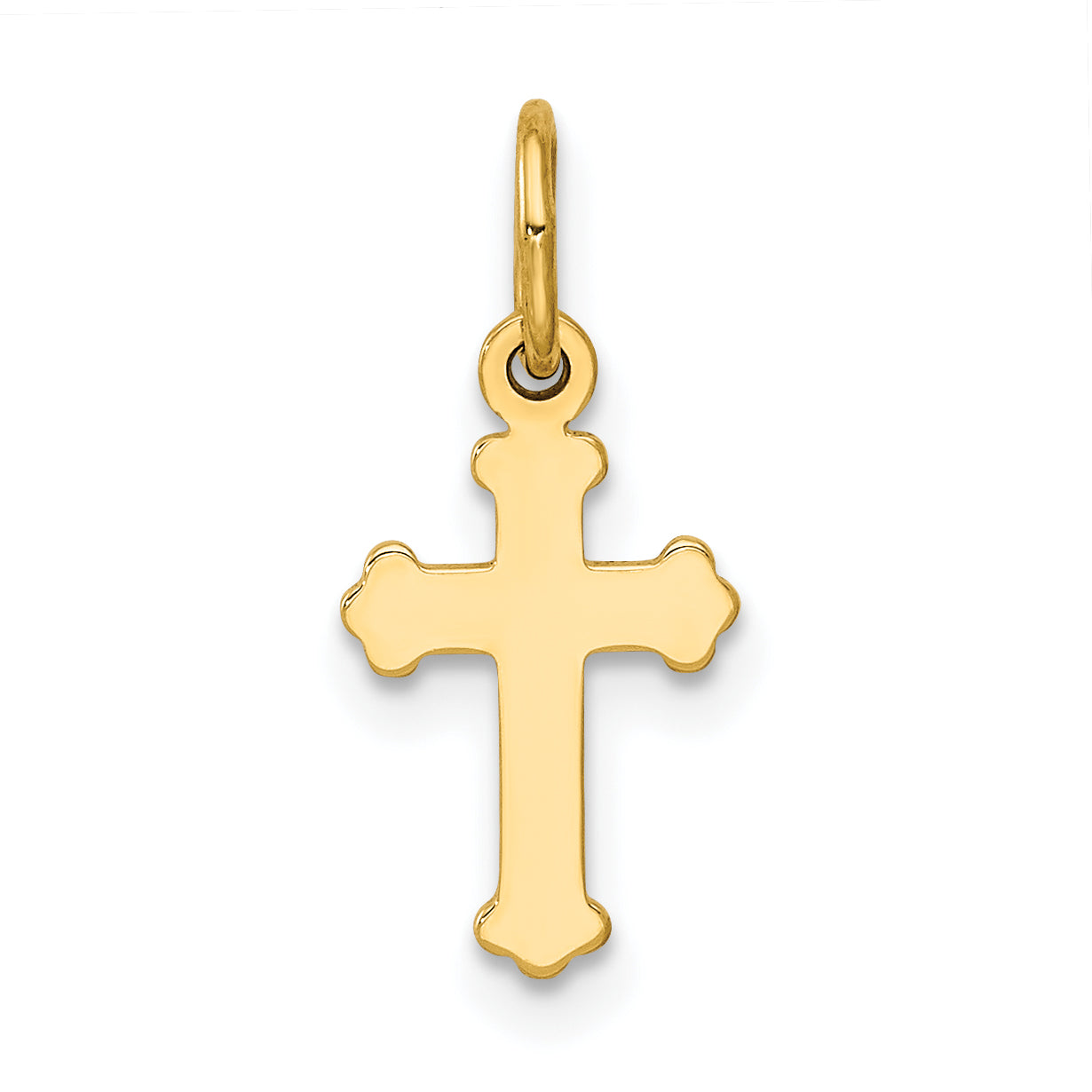 14k Mini Polished Cross Charm