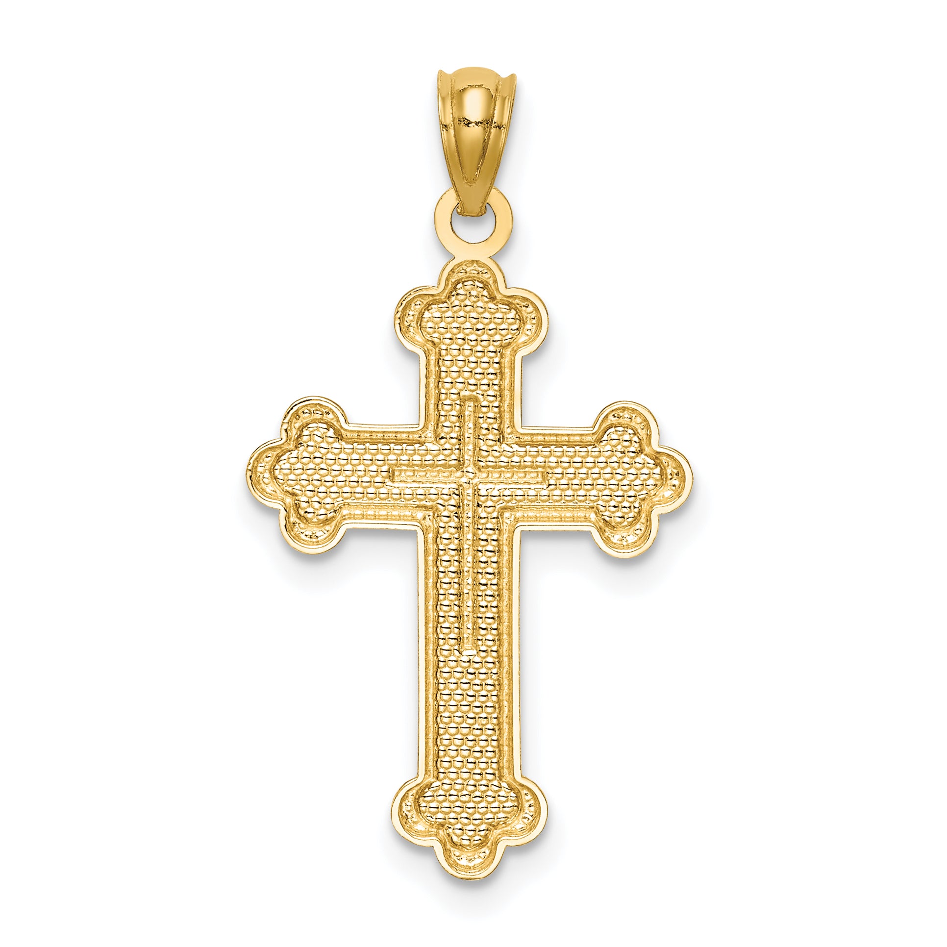 14k Budded Cross Pendant