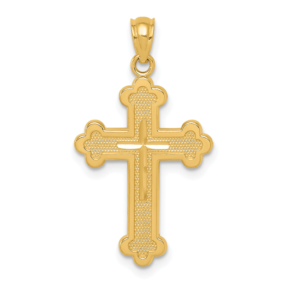 14k Budded Cross Pendant