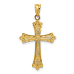 14k Budded Cross Pendant