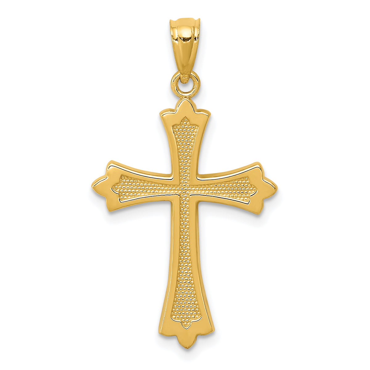 14k Budded Cross Pendant