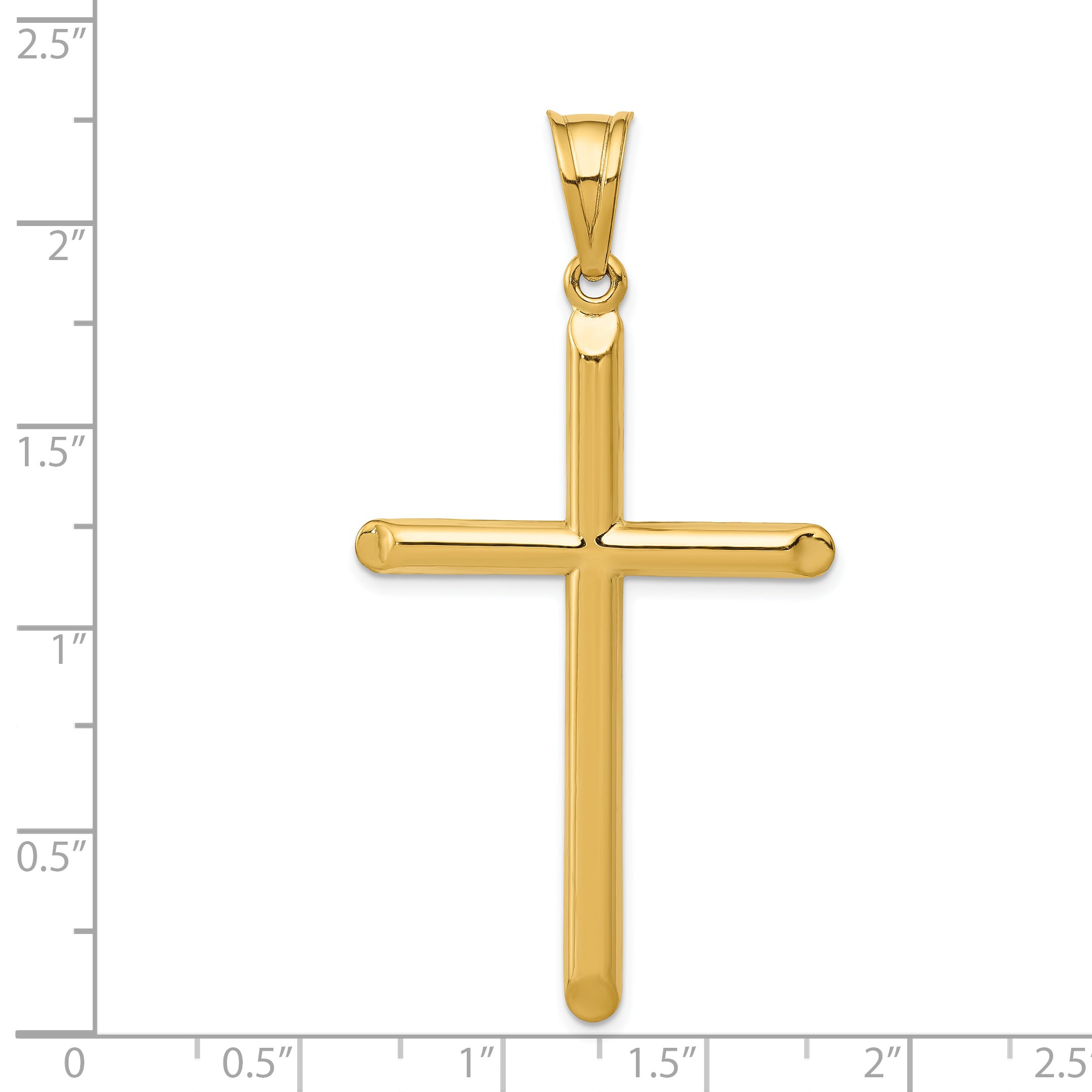 14K Gold Hollow 3D Cross Pendant with Elegant Design  56mm