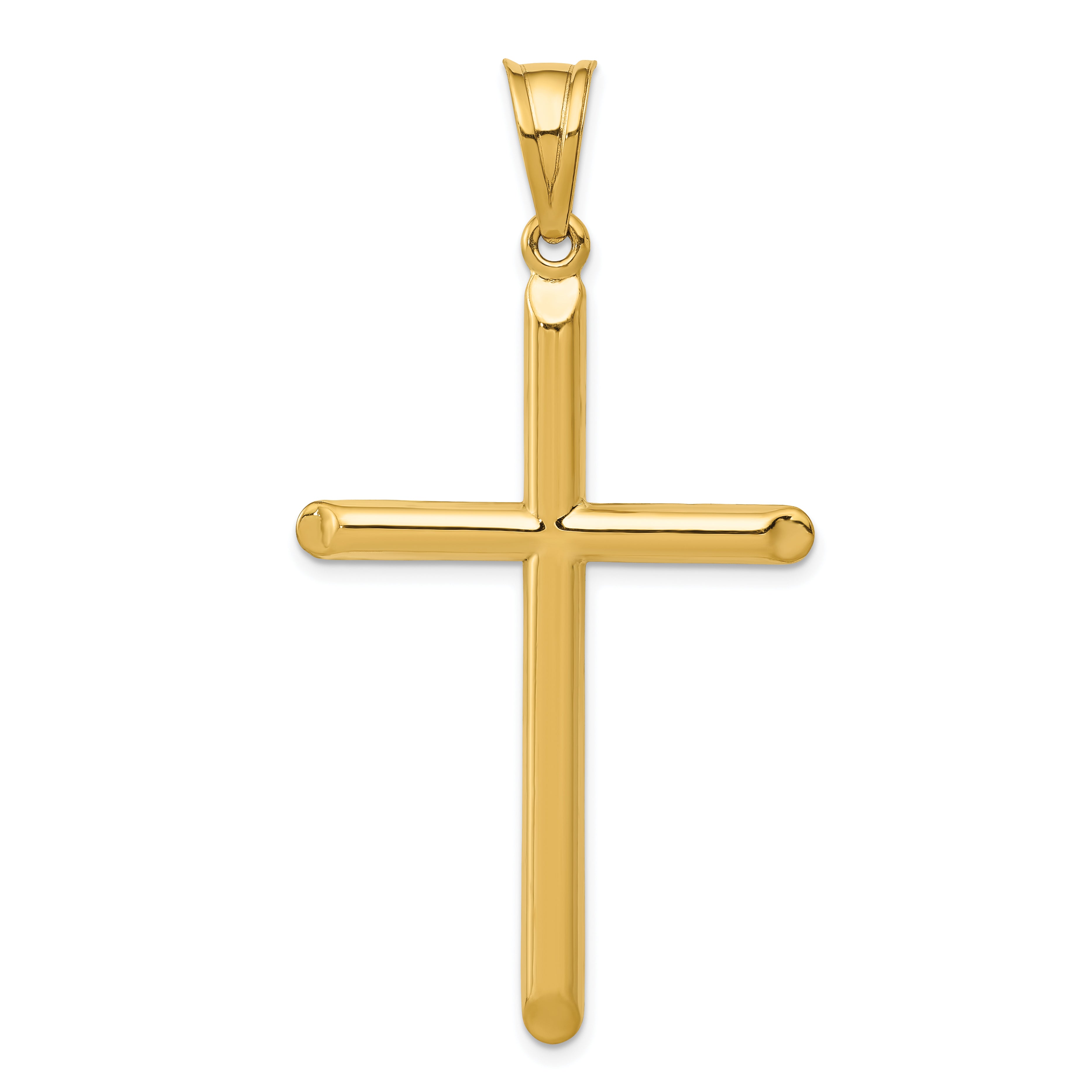 14k 3-D Hollow Cross Pendant