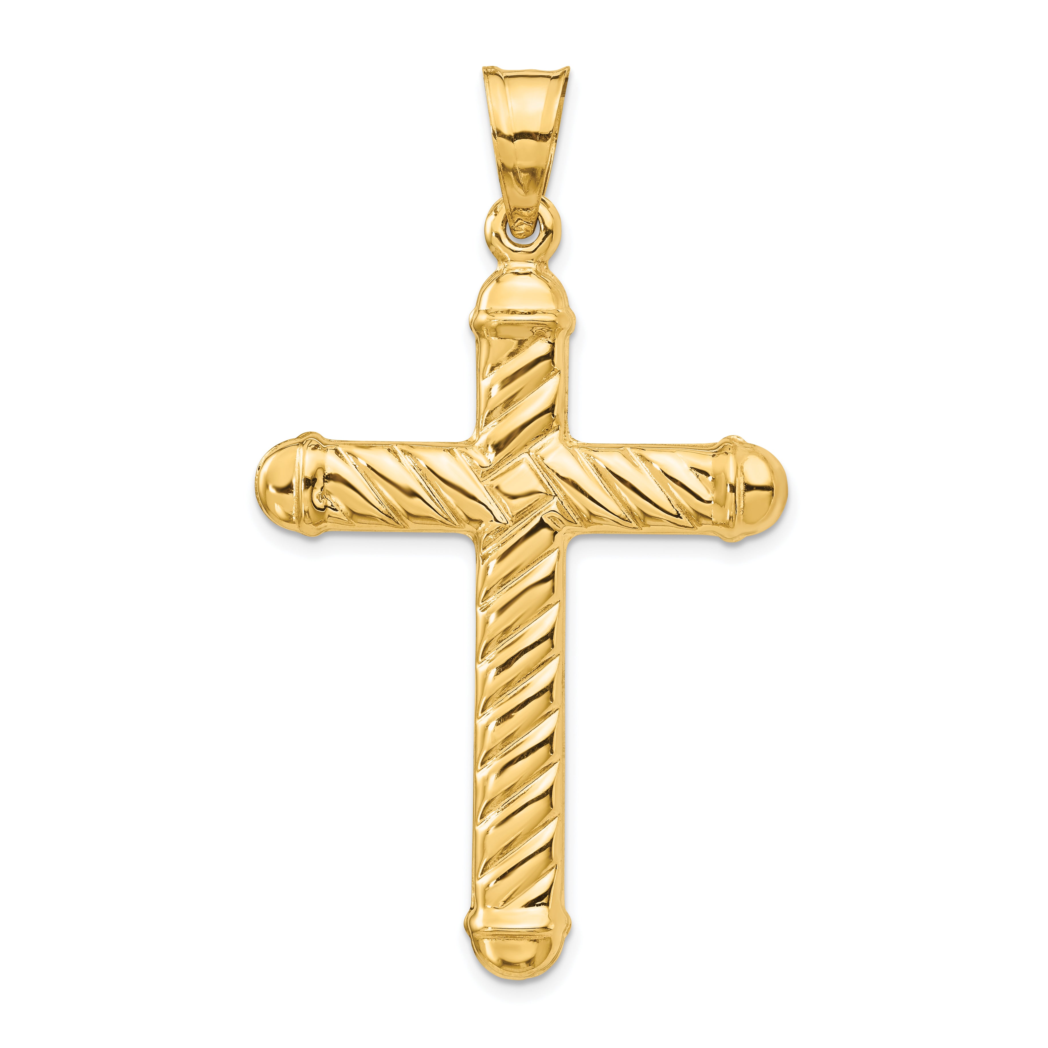 14k Hollow Cross Pendant