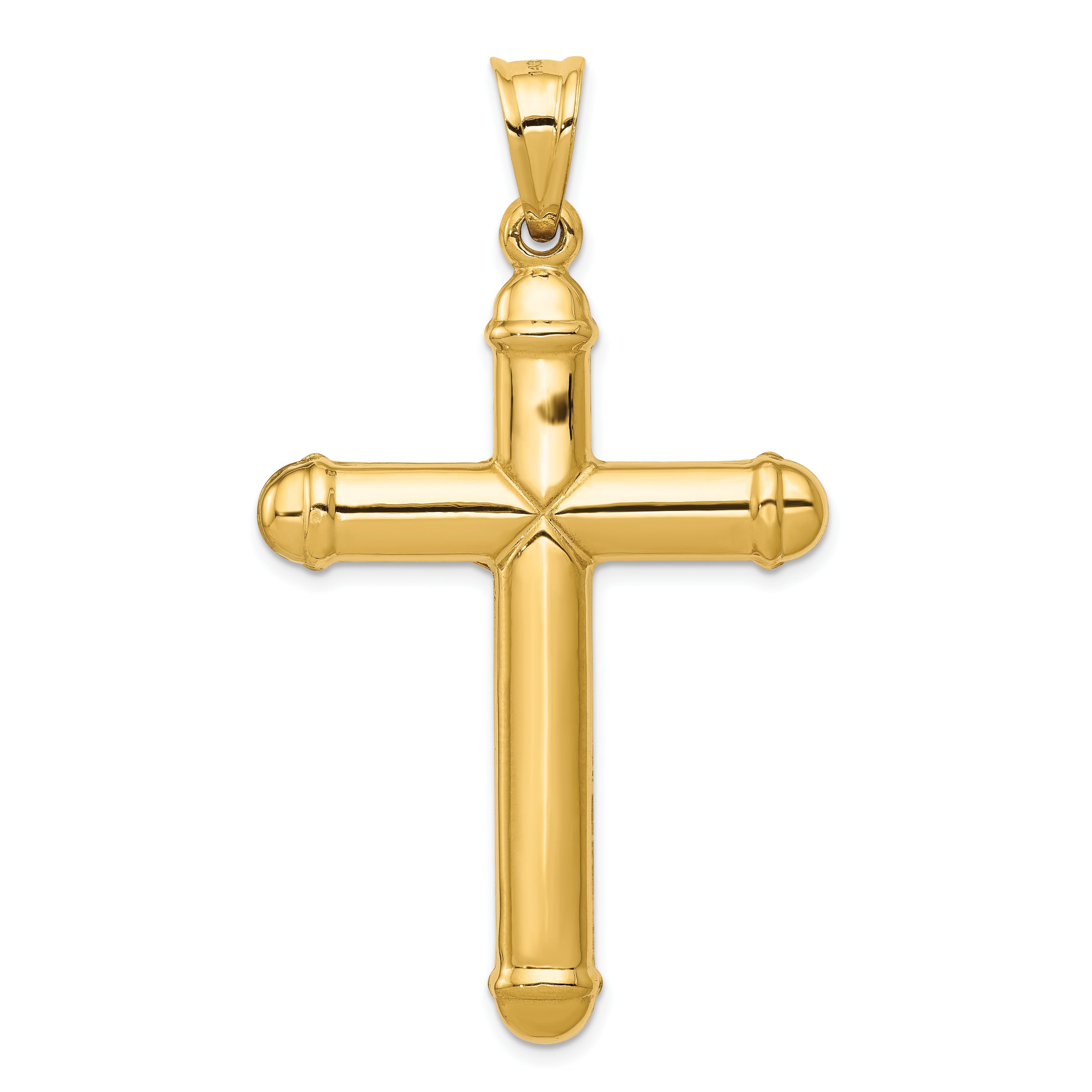 14K Gold Reversible Crucifix Pendant with Polished Finish