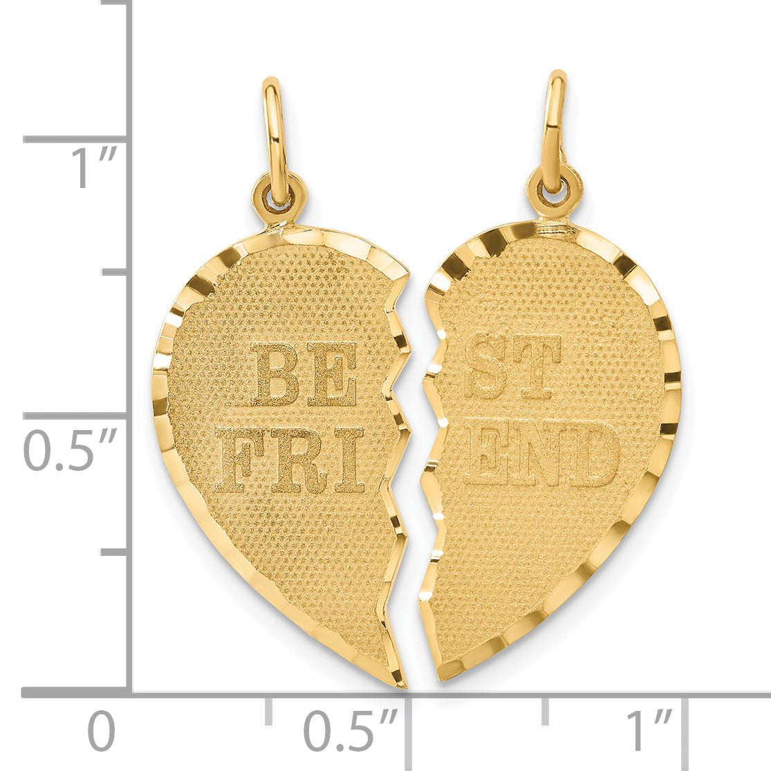 14k BEST FRIEND Diamond-cut 2-piece Charm