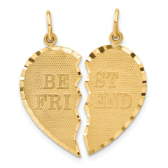 14k BEST FRIEND Diamond-cut 2-piece Charm