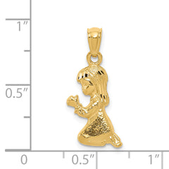 14k Praying Girl Pendant