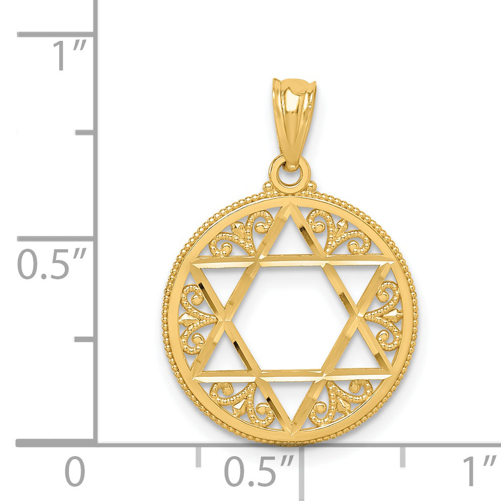 14k Filigree Star of David Pendant