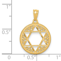 14k Filigree Star of David Pendant