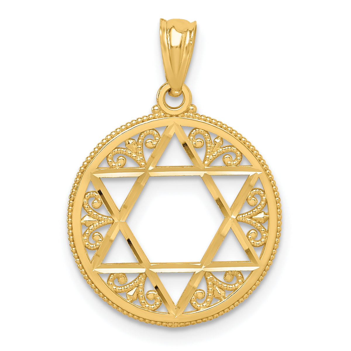 14k Filigree Star of David Pendant