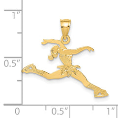 14k Ice Skater Jumping Charm